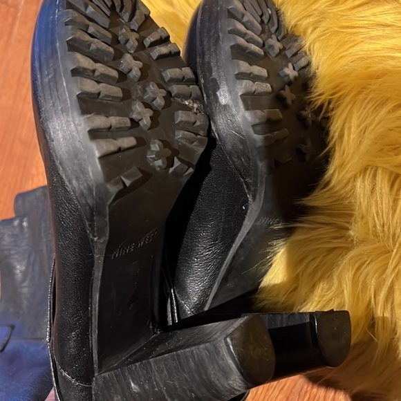 Nine West vintage Black Heeled ankle leather  boots Sz 9.5 - Picture 5 of 15